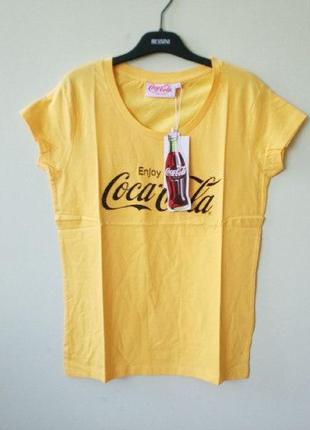Женская хлопковая футболка enjoy coca-cola gymnasium italy ори...