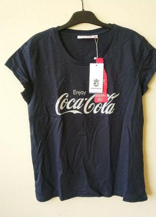 Женская хлопковая футболка enjoy coca-cola gymnasium italy ори...