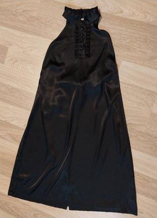 Атласное черное плаття next