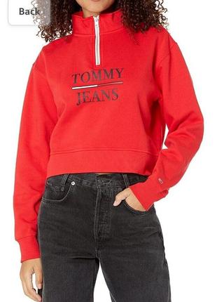 Женская флисовая толстовка свитшот на молнии 1/4 touch hilfiger