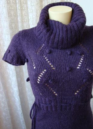 Платье вязаное теплое зимнее мини бренд woman collection р.40-...