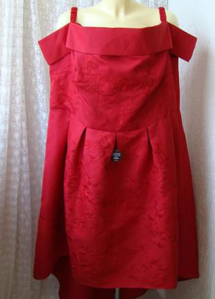 Платье вечернее красное батал chi chi р.64-68 7729