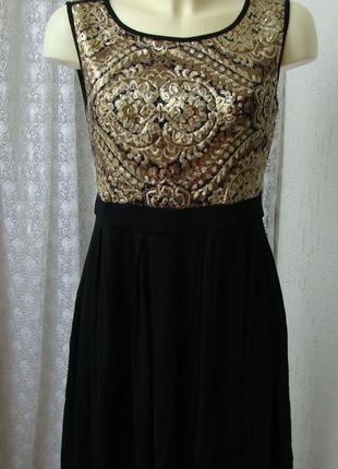 Платье женское черное коктейльное пайетки бренд anna field р.4...