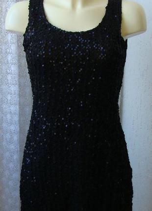 Платье женское вечернее черное в пайетках мини бренд mela р.44...