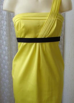 Платье летнее желтое яркое мини бренд river island р.40 №6432 ...