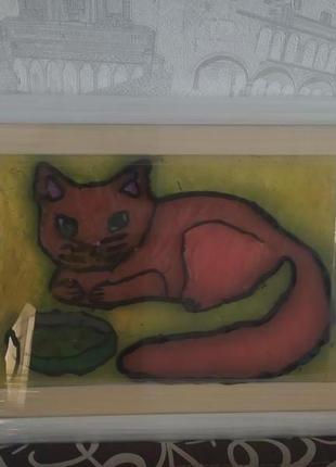 Картина пластиліном "Котик"