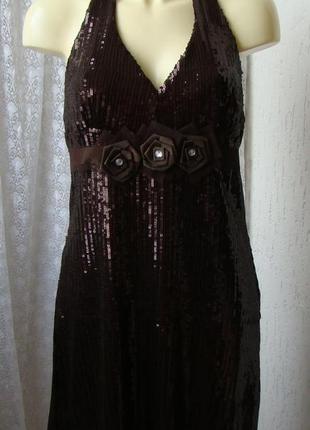Платье блестящее коктейльное мини р.46-48 №6957