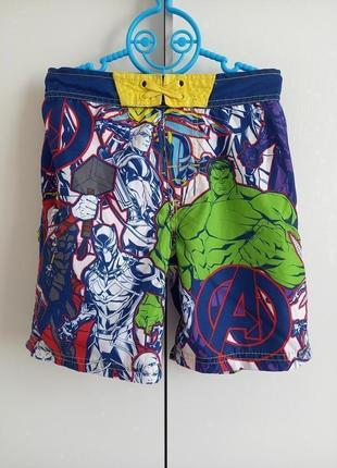 Пляжные шорты плавки с плащевки avengers мстители marvel халк,...