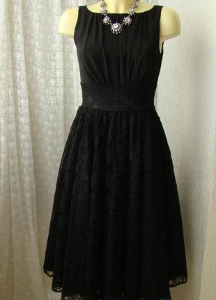 Платье черное нарядное кружево swing р.42-44 7605 23пв