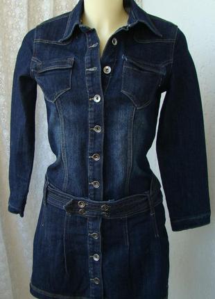 Платье модное джинсовое мини бренд revers р.40-42 №3989