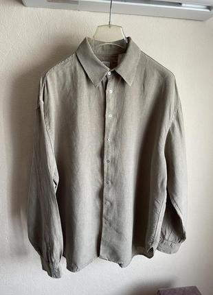 Рубашка мужская лен 100%, большой размер 60-62