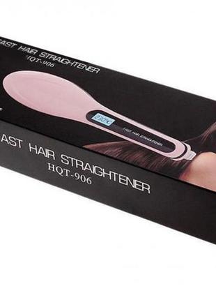 Расческа выпрямитель fast hair straightener. цвет розовый
