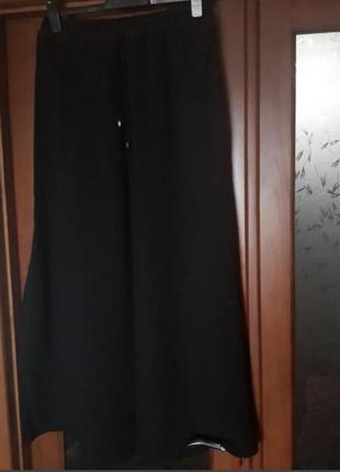 Черная макси юбка с разрезами zara  xs s длинная шифоновая
