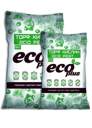 Субстрат ТОРФ КИСЛИЙ 20л ТМ ECO PLUS