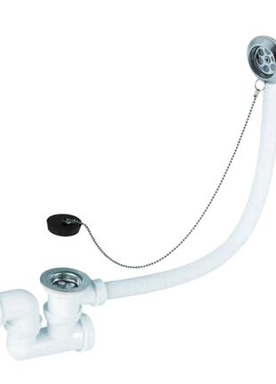 Cифон для ванны с пробкой на цепочке и адаптером Ø40/50мм