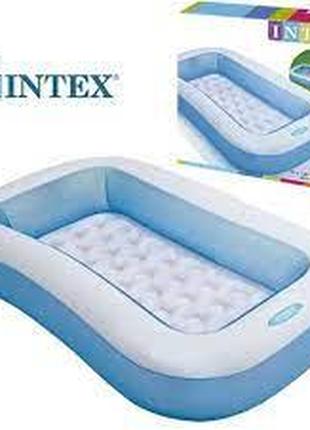 Надувной бассейн Intex с надувным дном для малышей 166х100х28с...