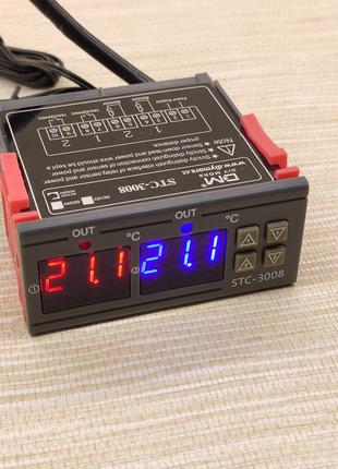 Контроллер температуры двухзонный STC-3008 220 вольт