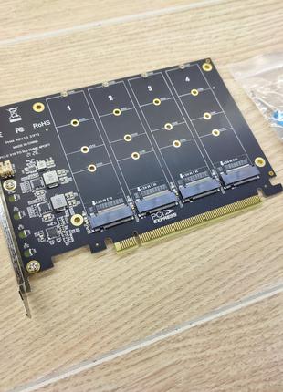 Плата расширения PCIe x16 для 4х SSD M.2 NVME