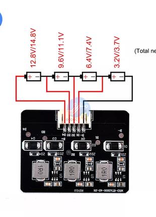 Активный балансир для 4S Li-Ion, LiFePO4 аккумуляторов 1,2А