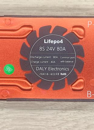 Плата BMS 8S 24 В 80 А для LiFePO4 акумуляторів