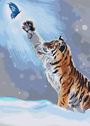 Картина по номерам Забавы тигренка Идейка 40 х 50 KHO4496