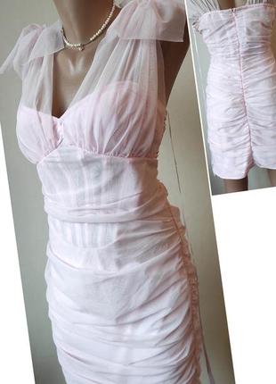Зефірна святкова сукня плаття з корсетом.розова сукня рожева к...
