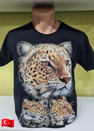 Мужская футболка с принтом животных , футболка с леопардом , ф...