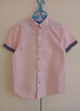 Рубашка летняя с коротким рукавом розовая primark для мальчика...