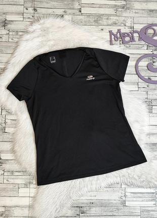 Женская футболка kalenji чёрная спортивная перфорация размер 44 s