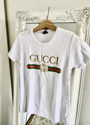 Белая футболка gucci стили коттоновая белая футболка gucci сти...