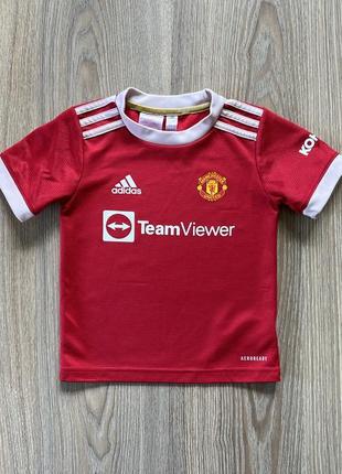 Детская футбольная спортивная футболка adidas manchester united