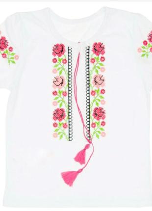 Блуза вышиванка "розы" для девочек