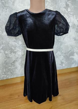 Велюрове чорне плаття сукня