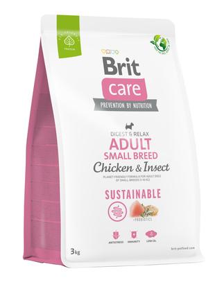 Сухой корм для собак мелких пород Brit Care Sustainable с кури...