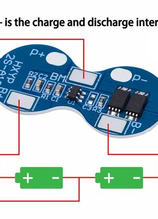 BMS 2S 4A 7.4V Плата Контроллер Li-Ion Заряд Разряда