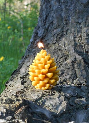 Свічка Шишка (натуральний бджолиний віск), свеча шишка, hygge