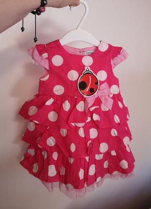Новое натуральное х/б платье ladybird 🐞 на 6-9 месяцев
визуаль...