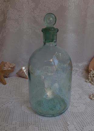 Графин штоф бутыль старинное стекло ссср с пробкой