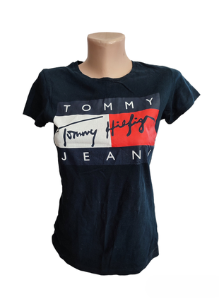 Tommy hilfiger футболка жіноча брендова футболочка темно синя ...
