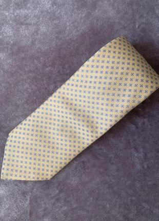 Краватка Italian Marks&Spenser жовта в дрібний блакитний квіточку