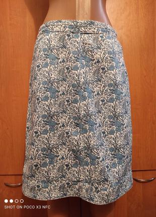 Классная льняная юбка с карманами пот-38 см
