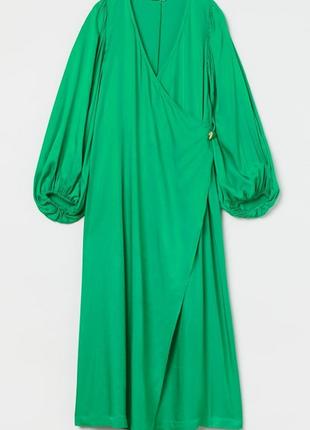 1, Атласное легкое платье с запахом спереди Размер Л H&M; Ориг...