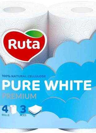 Туалетний папір Pure White 4рул 3шар ТМ Рута