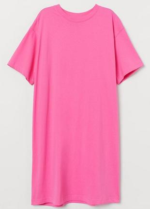 1, Платье футболка батал Размер Л H&M; с круглым вырезом Оверсайз