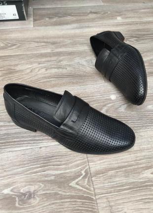 Кожаные мужские туфли с перфорацией от украинского производителя
