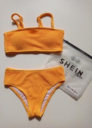 Купальник shein, "жатка", размер 130 на 8-9 лет