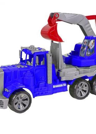 Авто грузовик-экскаватор (синий)
