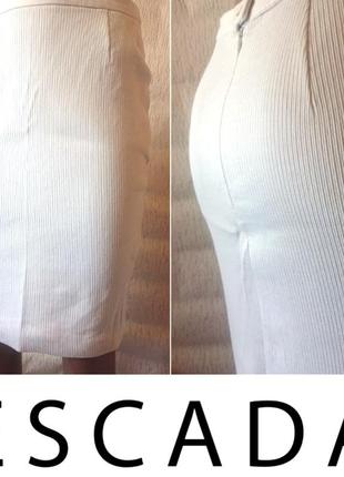 Брендовая белая юбка карандаш рубчик escada оригинал!