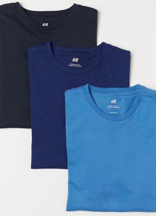 H&M; Размер L Поштучно Комплект из 3 хлопковых футболок с круг...