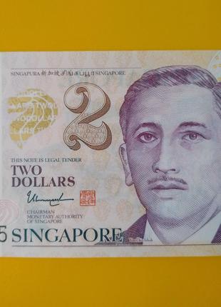 Сінгапур: 2 долара (2017 рік) банкнота з номером 6QB439065